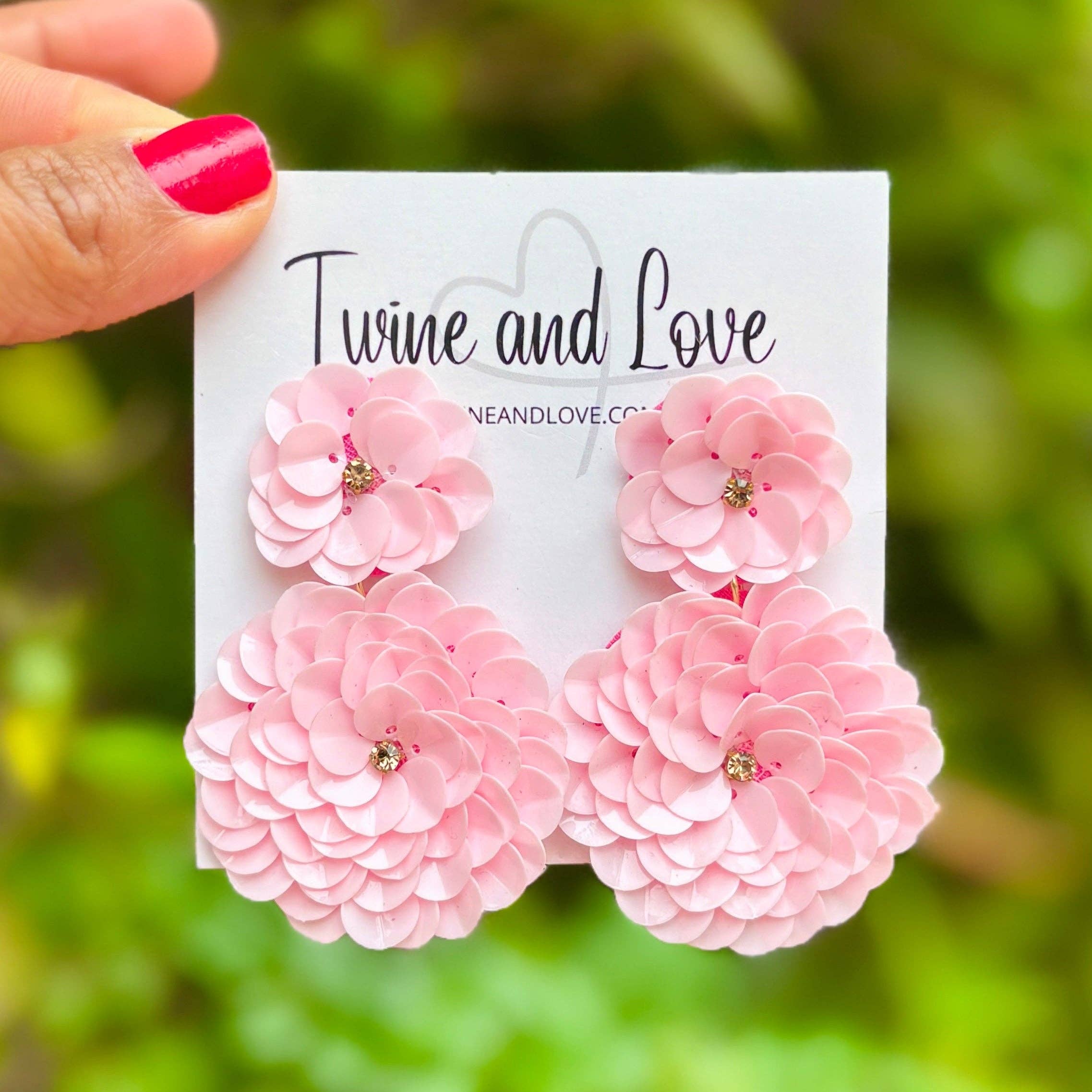 Twine and Love - Wholesale Dangle Earrings - Camelia Jeweled Earrings
