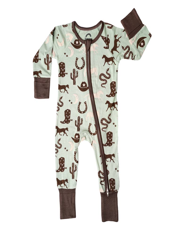 Wholesale Giddyup Western Bamboo Pajamas Baby Romper Baby Clothes for ...