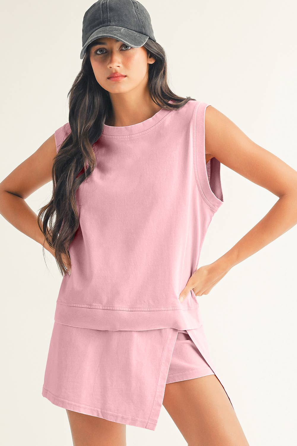 Little Daisy Closet - Vente Ensemble haut et jupe - Femme - Ensemble 2 pièces LDC débardeur effet minéral jupe fendue doublée1