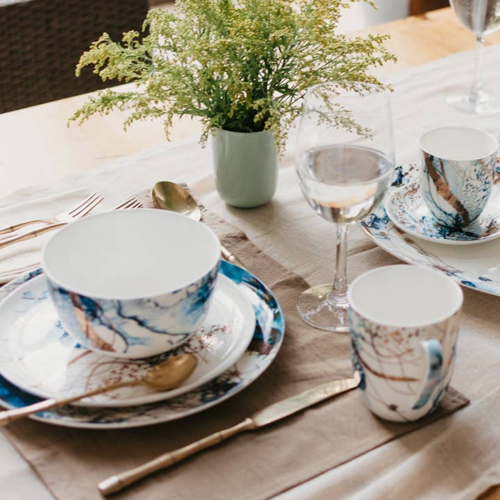 koken - Wholesale Dinnerware Set - 16 Pc Bone China Set Dinnerware - Plates, mugs, Bowls