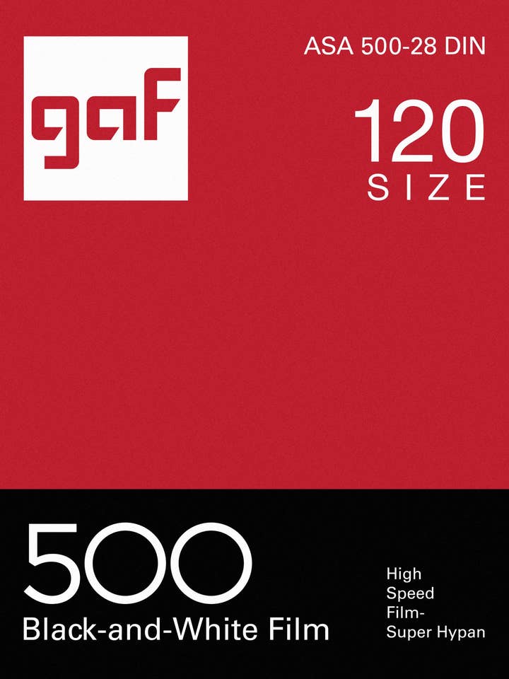 GAF 500 Vintage Photo Film Screenprint for wholesale by NOMO Design