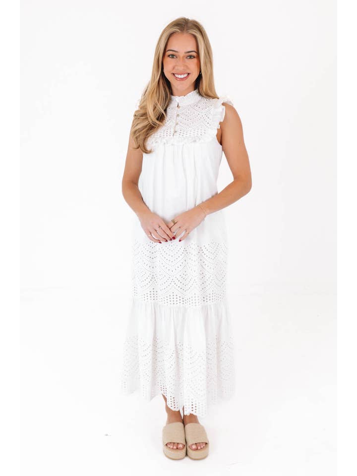 J.Marie Collections - Wholesale Dress - Women's - Chelsea Midi Dress - White