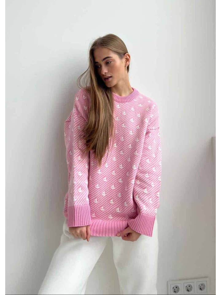 Pink Nautical Charm Knit Sweater for wholesale on Faire
