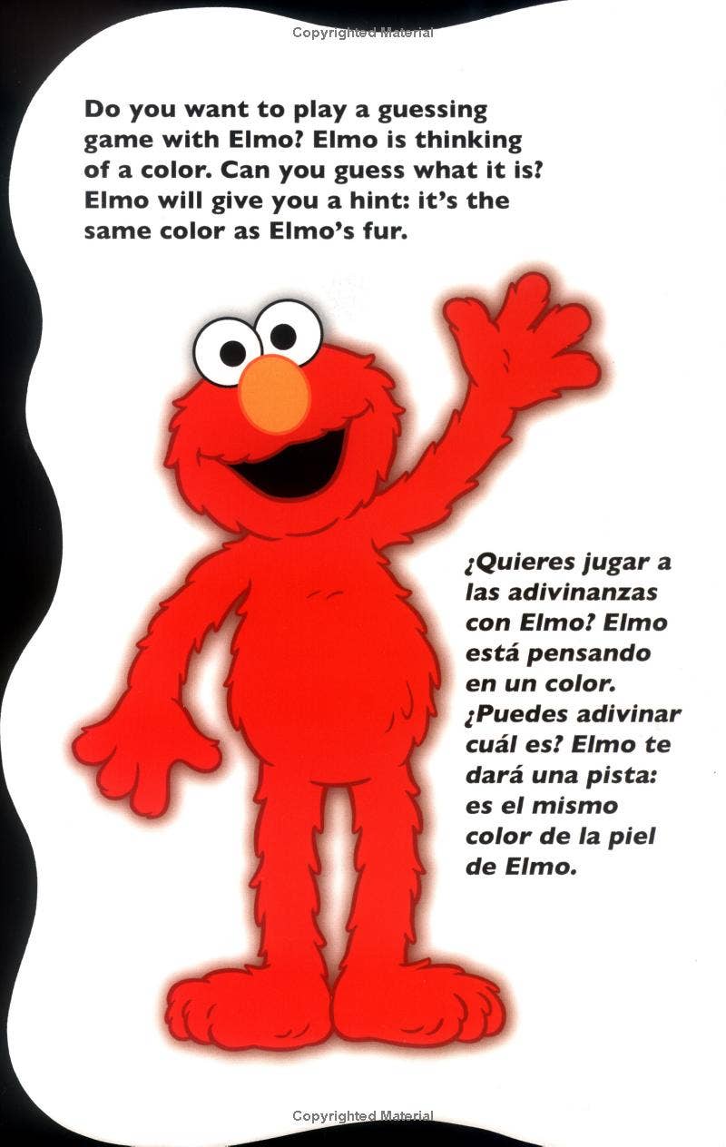 REMOVED BRAND - Wholesale Preschool Book (3-5) - Elmo's Guessing Game About Colors bilingual1