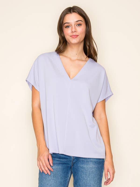 V-NECK MODAL S/S TOP for wholesale by Tres Bien, Inc