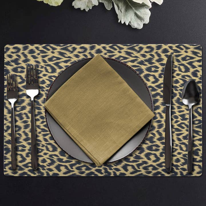 Gold Black PVC Placemats - Set of 4 and 6 for wholesale on Faire1