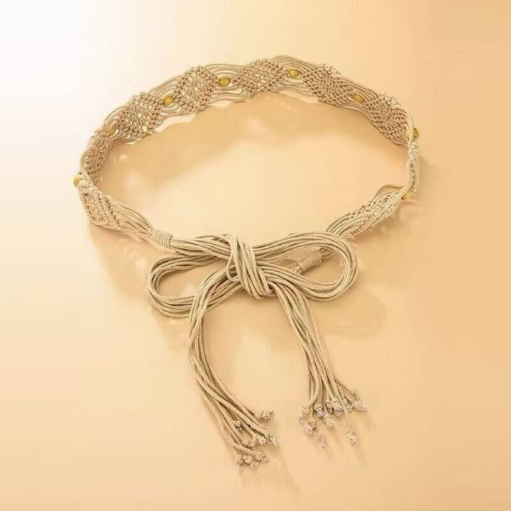 Funkyrel® Atzbranding Limited – wholesale Belt – Women's – Beco - Hollow Knitted Tassel Belt1