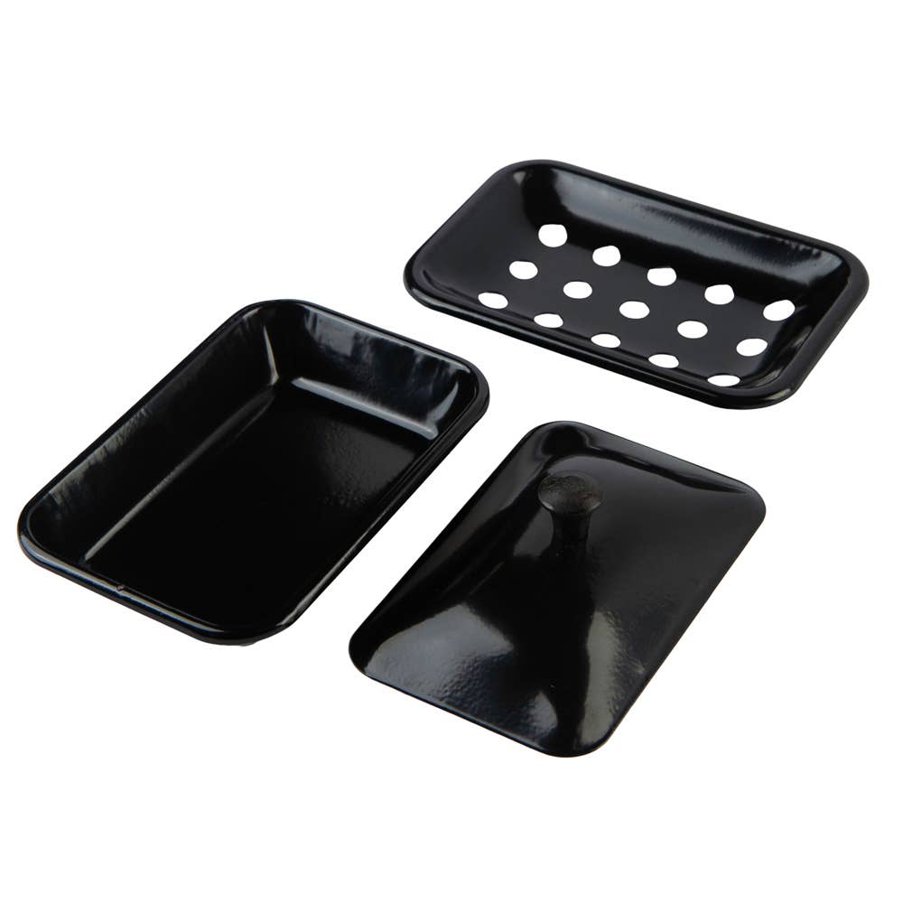 Factory Direct Craft - Vente Porte-savons de bain - Porte-savon en émail avec couvercle - Couleur au choix3