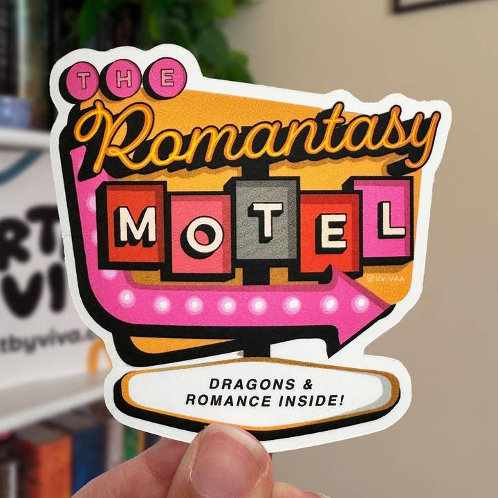 L'autocollant Kindle Bookish du Romantasy Motel, cadeau pour les amoureux des livres et les lecteurs de romance, autocollants mignons pour Kindle. pour la vente par Art by Viva