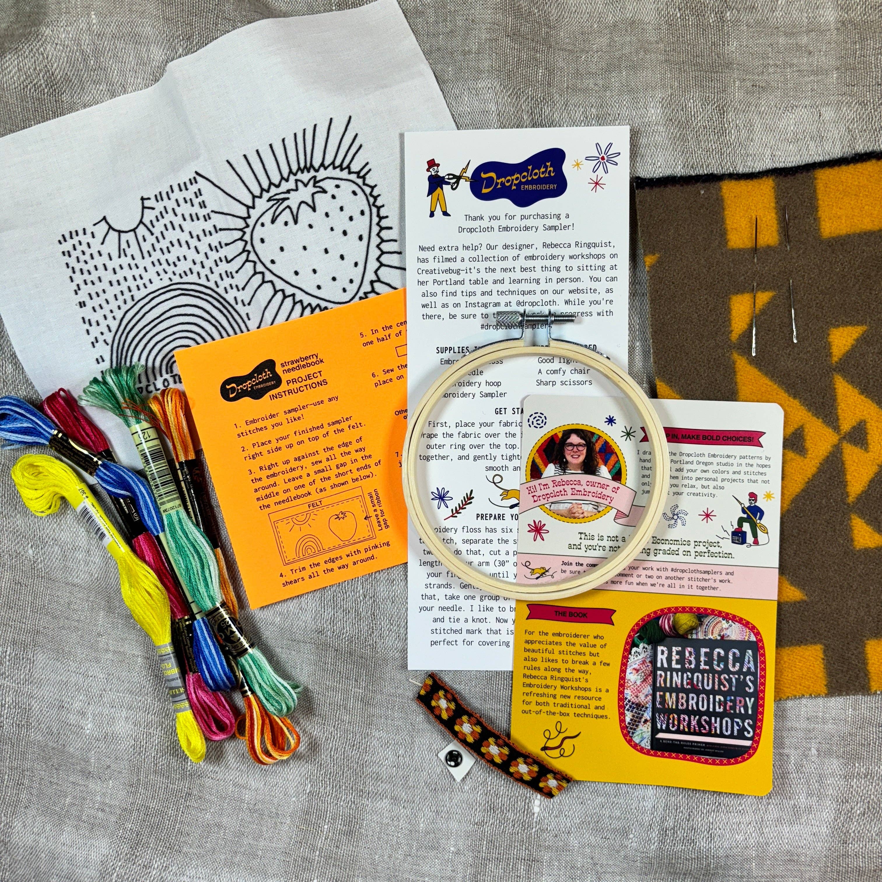 Dropcloth Samplers - Wholesale Embroidery/Cross Stitch Supplies - Strawberry Needlebook Wholesale KIT4