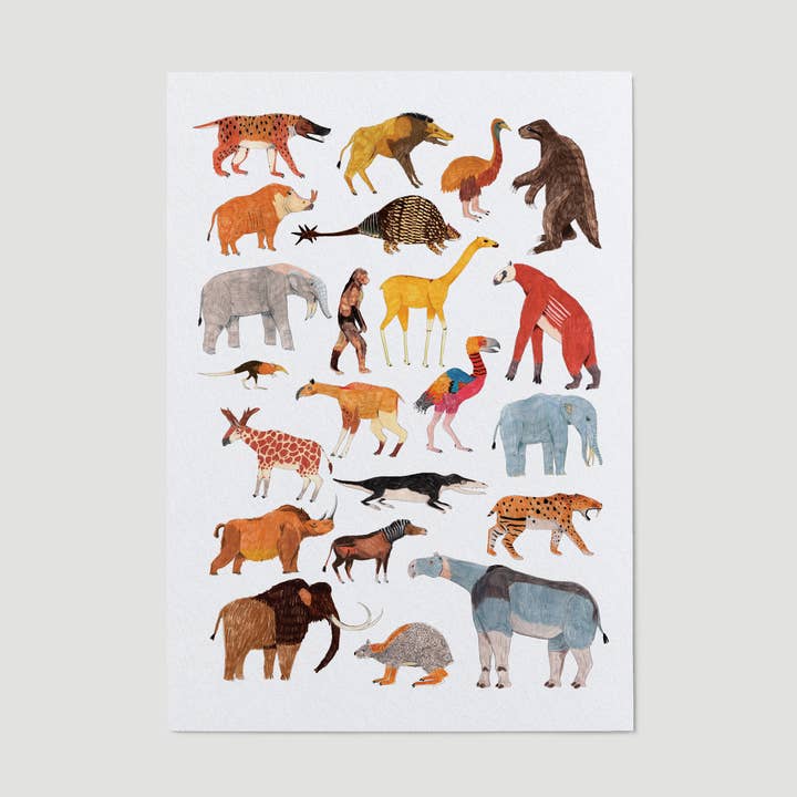 Prehistoric Extinct Animals Art Print for wholesale by James Barker