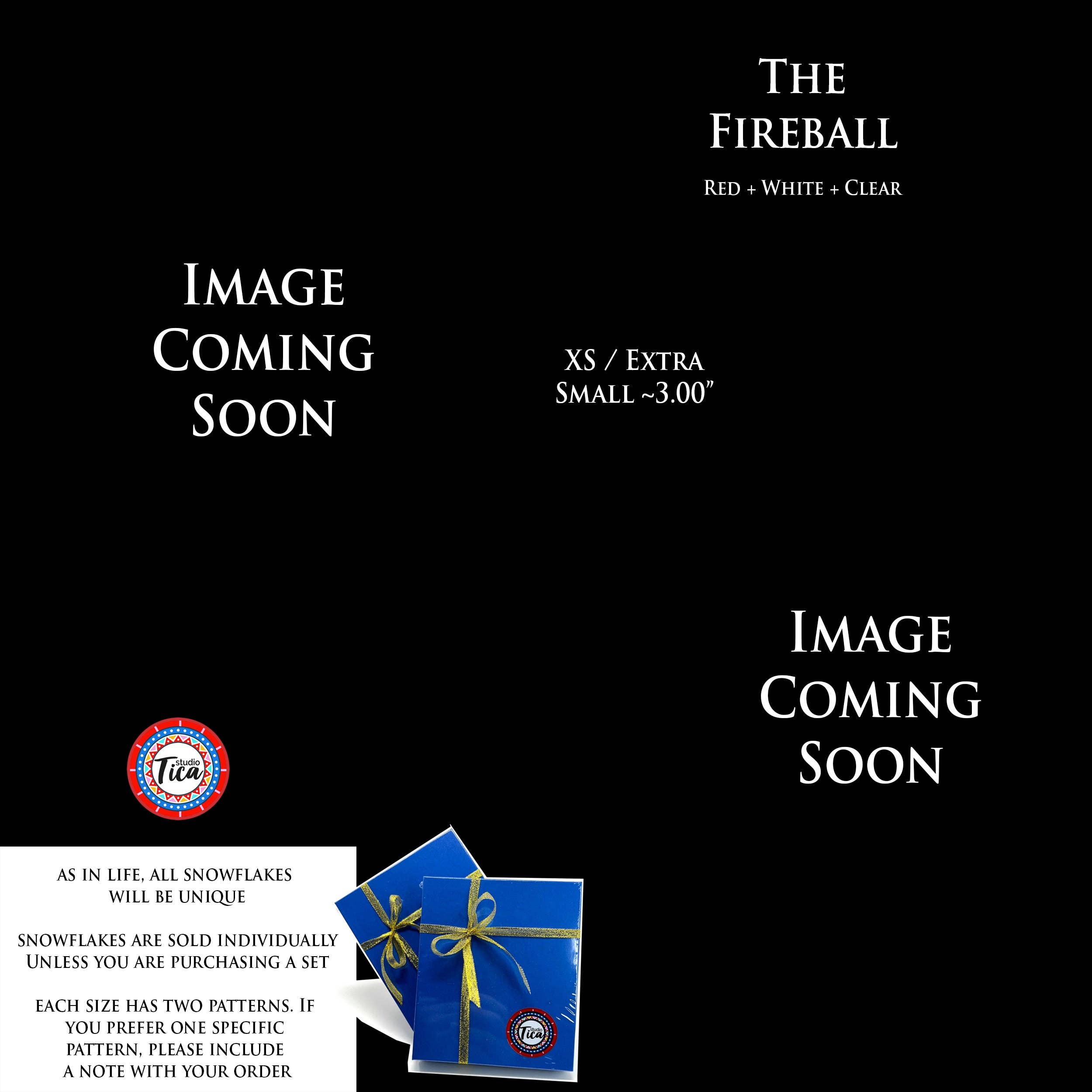 studioTica - Wholesale Ornament - Handmade Glass Snowflake - Fireball16