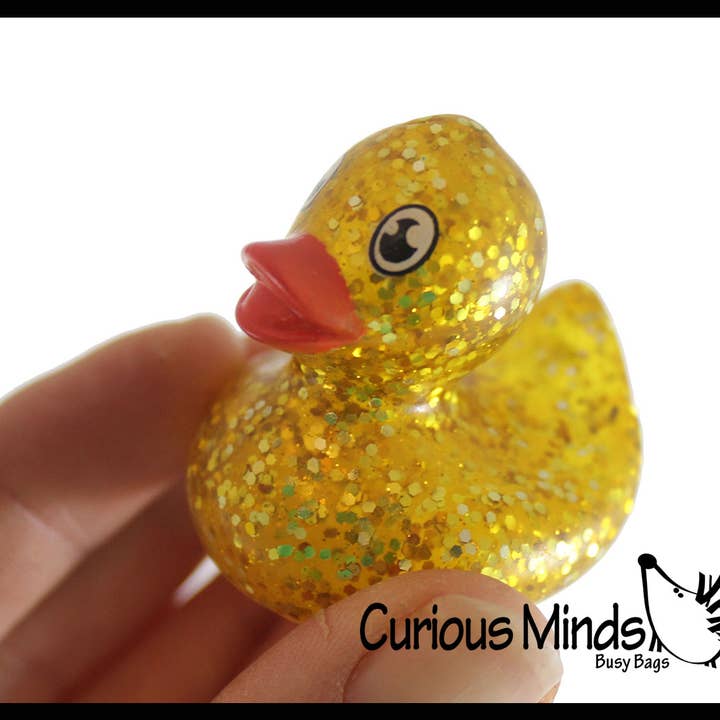 Curious Minds Toys - Wholesale Squishy Toy - Kids & Baby - 1 Small Glitter Rubber Ducks - Rubber Duckies - Cute Novelty2