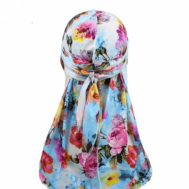 Multicolour Silky Floral Durag for wholesale by Taelor Boutique