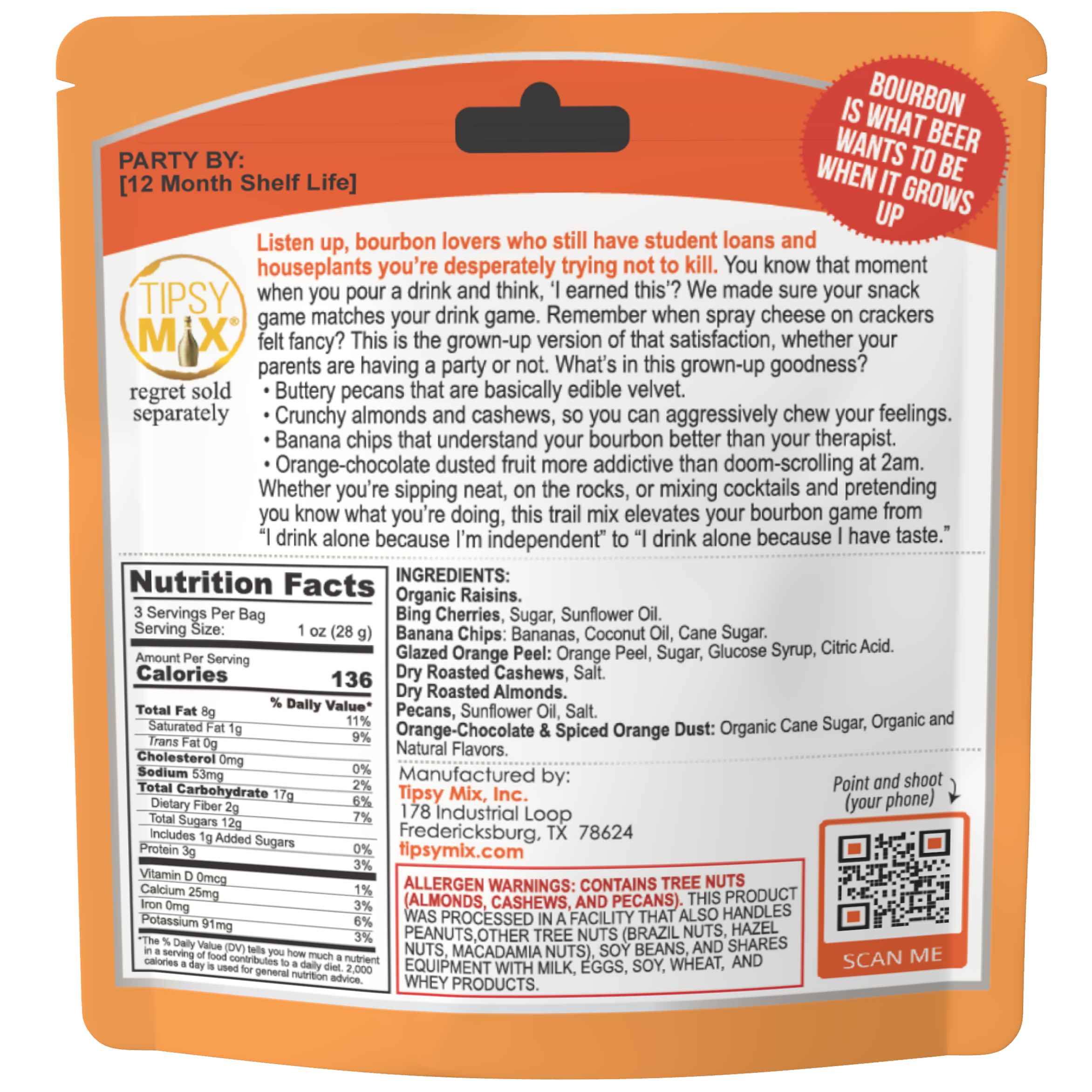 Tipsy Mix - Wholesale Trail Mix - 12. Wine & Liquor Paired Trail Mix MIXED CASE OF 612