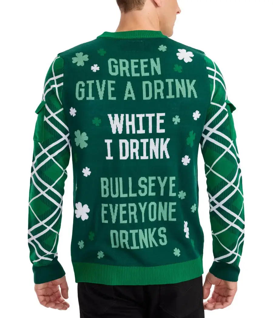Tipsy Elves - Wholesale Knit Sweater - Men's - Men's St. Paddy's Day Drinking Game Interactive Game Sweater1