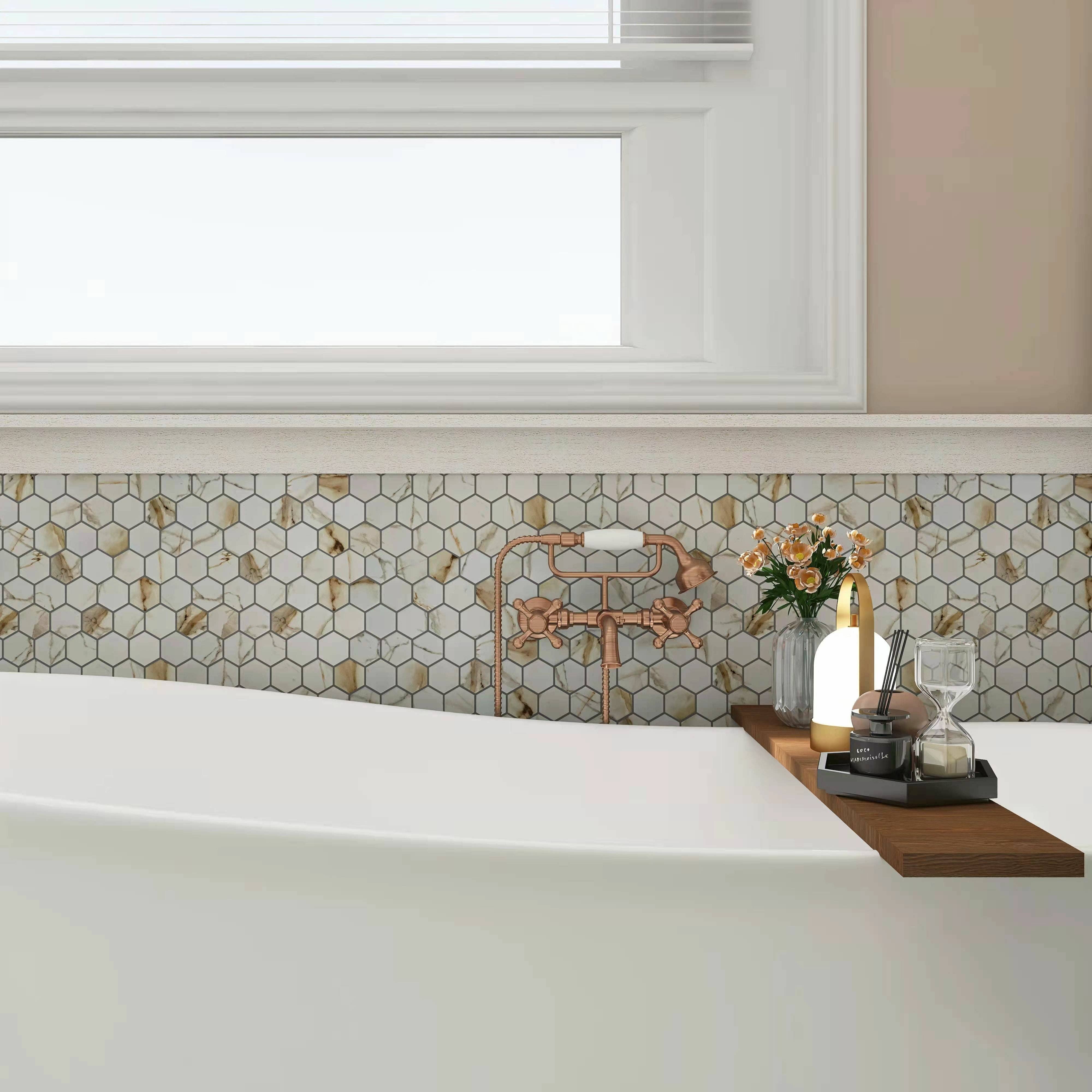 WS Tiles - Wholesale Wall Tile - Retro 2" Hexagon Porcelain Tile, Matte Finished Floor & Wall Tile - 9 Square Feet Per Carton - Carrara12