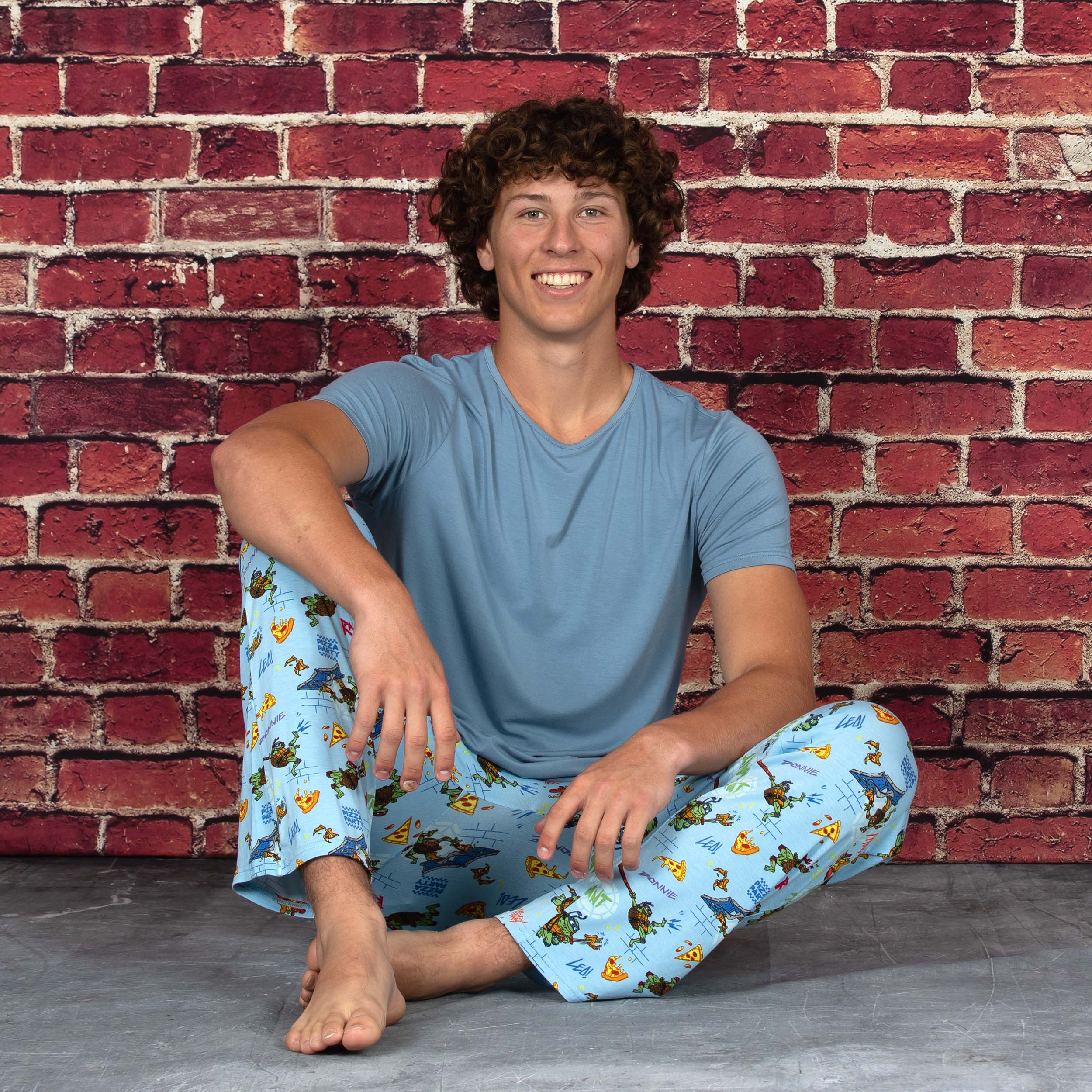 Bellabu Bear - Wholesale Sleepwear Set - Men's - Teenage Mutant Ninja Turtles Pizza Men's Pajama Set2