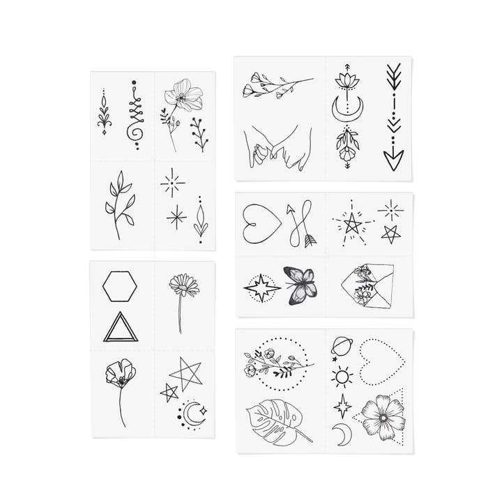 INKED by Dani - Wholesale Temporary Tattoo - Fine Line Temporary Tattoo Pack