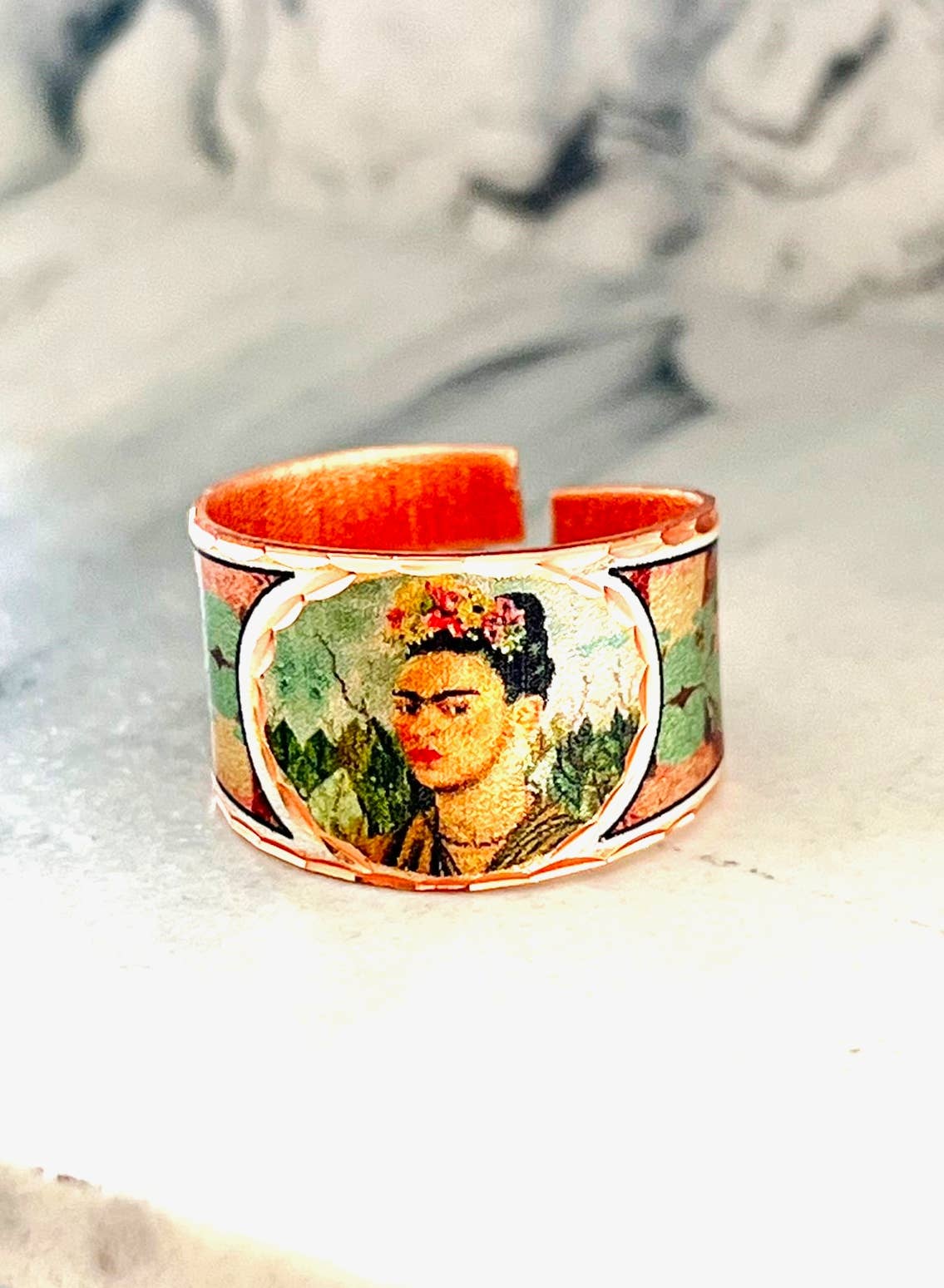 COPPER ARTS INC. - Wholesale Cocktail/Statement Ring - RFK 01 Frida Kahlo Self Portrait ring 3
