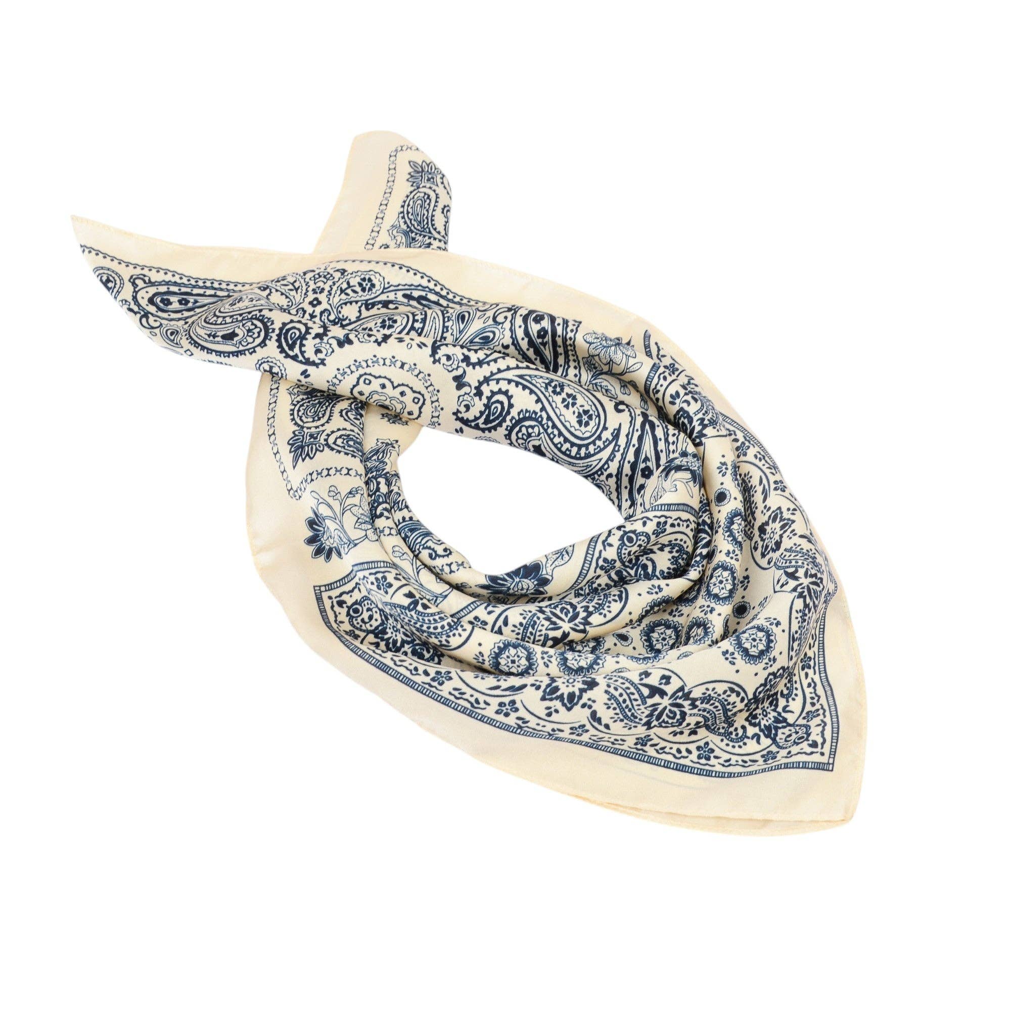 AK Brand - Wholesale Scarf - Women's - Satin Scarf Premium Cashew Print Square Print Neck Head Bag0