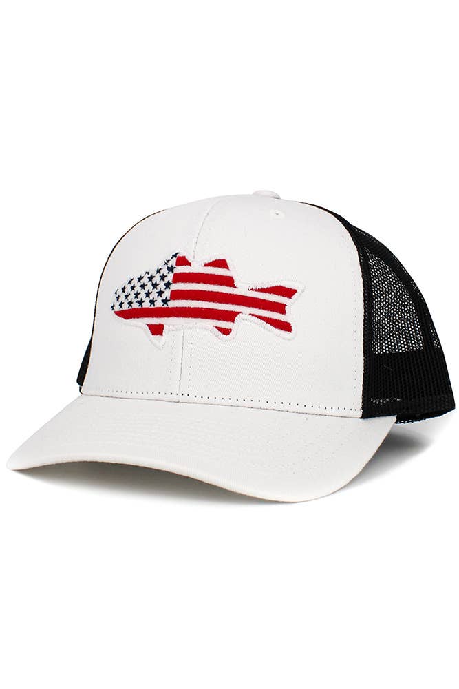 Hana - Wholesale Trucker Hat - Women's - Fish Flag Mesh Back American Flag Theme Baseball Cap10