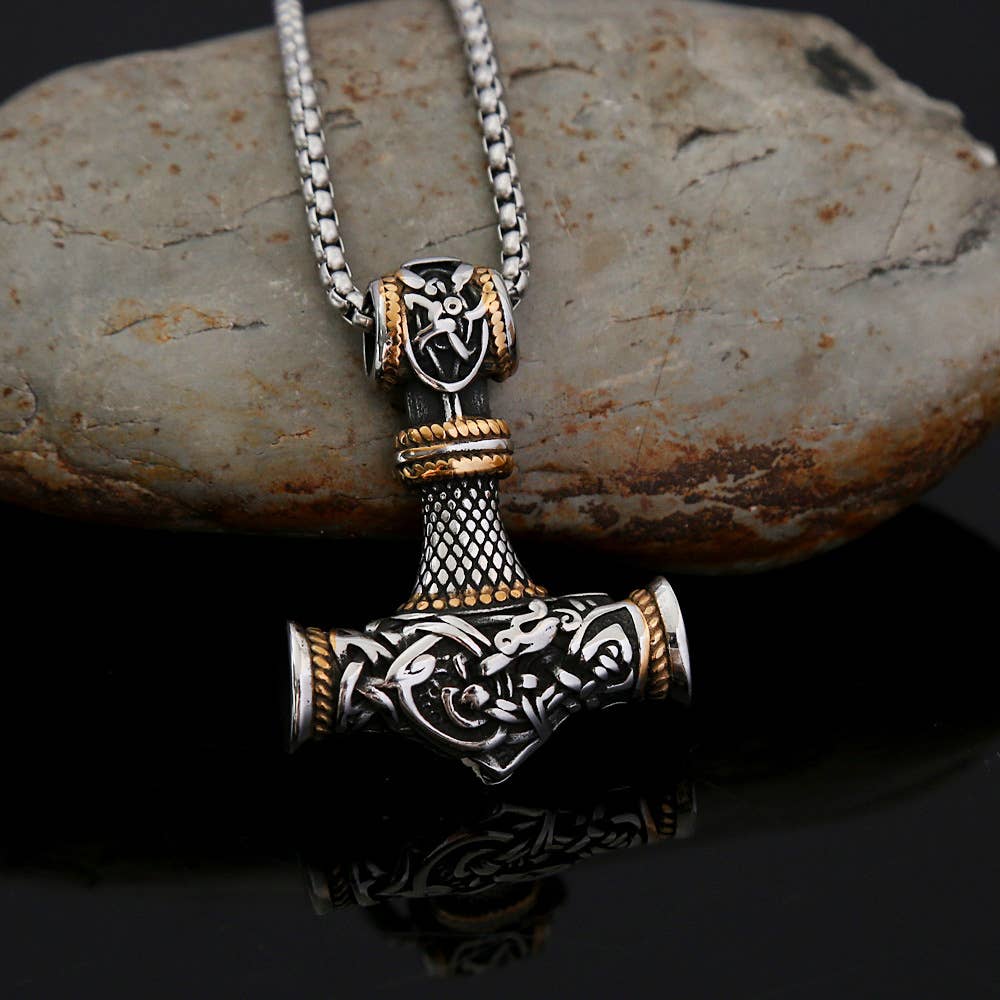 Gemcohub - Vente Colliers à pendentif - Collier marteau de Thor style viking1