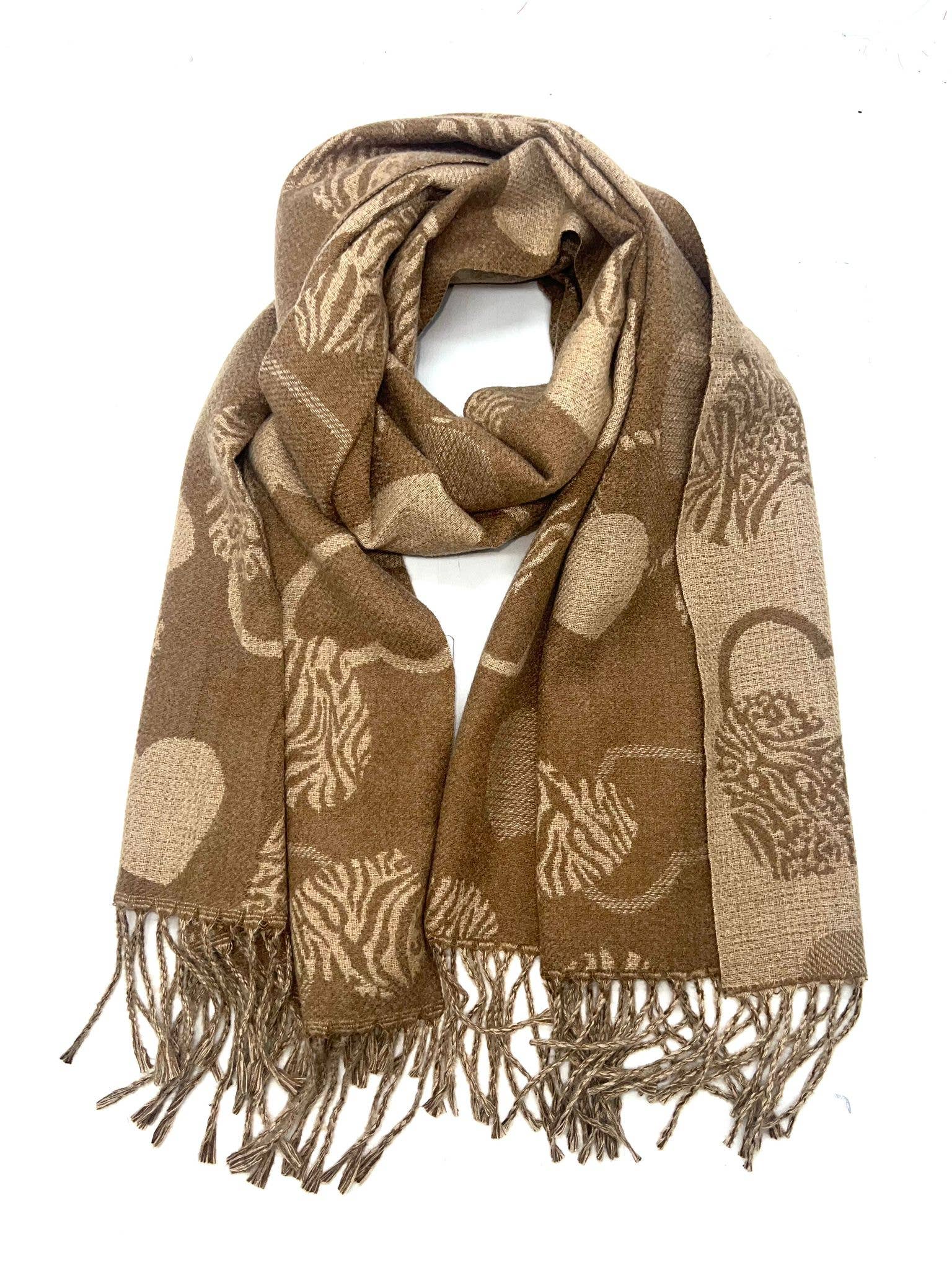 LINETA - Wholesale Scarf - Women's - HH-356 Reversible heart pattern scarf6