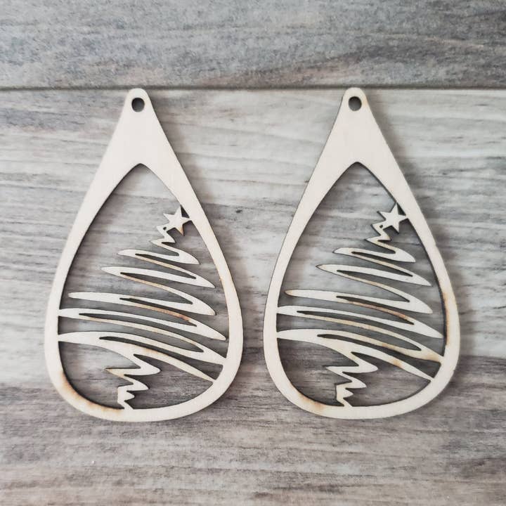 Boucles d'oreilles gribouillage de Noël en forme de larme pour la vente par The Innovative Tech