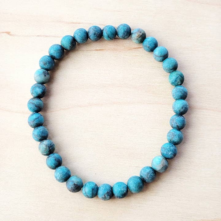 The Jewelry Junkie - Wholesale Beaded Bracelet - Natural American Turquoise Stretch Beaded Bracelet 811c0