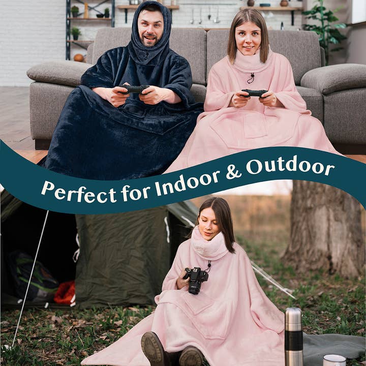 Pavilia - Vente Poncho – femme - Couverture poncho à capuche cache-cou11