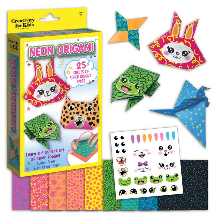Faber-Castell / Creativity for Kids - Wholesale DIY Craft Kit - Kids - Neon Origami Mini Kit - DIY Craft for Kids