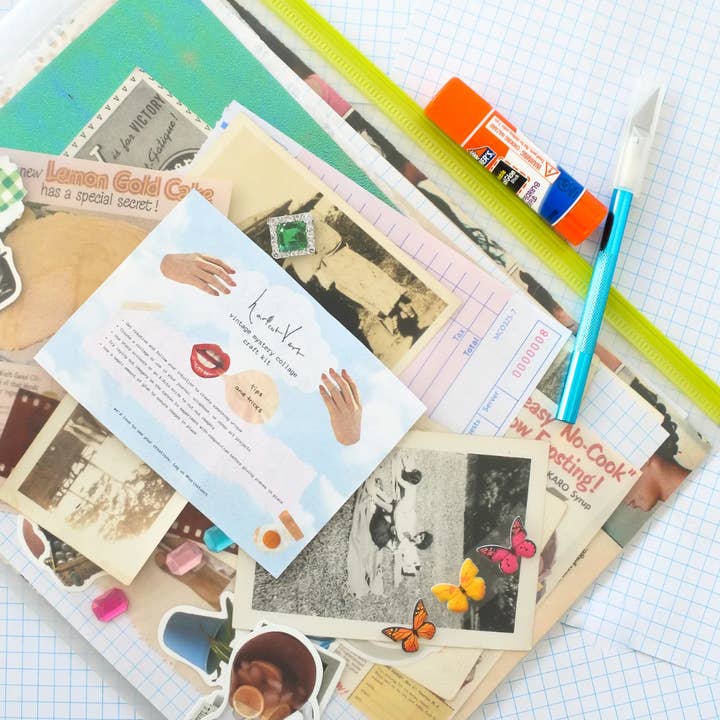 Vintage *Mystery* Collage Kit for wholesale by Haricot Vert