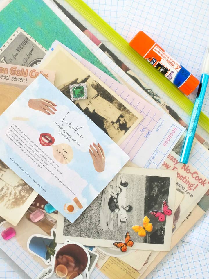 Kit collage vintage *Mystery* per la vendita all'ingrosso da parte di Haricot Vert