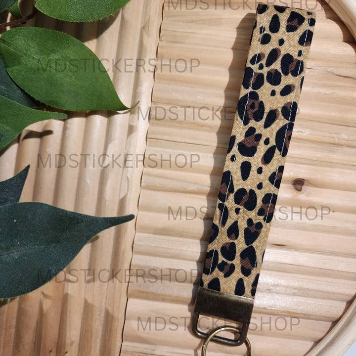 Cheetah Girl Print Fabric Keychain, Key Fob for wholesale by MDStickerShop