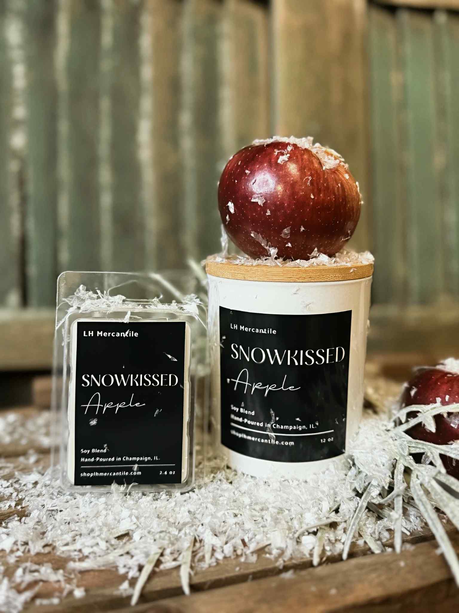 LH Candle Co. (Formerly LH Mercantile) – Cera sólida por atacado – Maçã Beijada pela Neve Cera Perfumada de Natal | Cera Perfumada de Inverno1