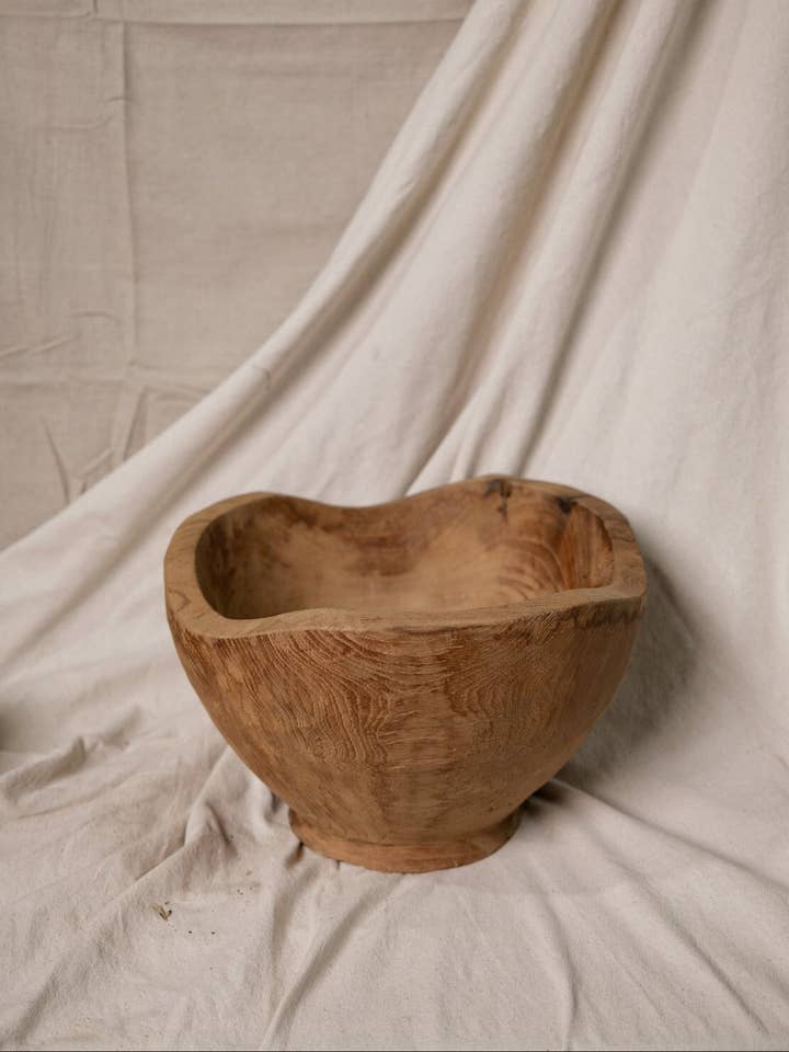 Large Solid Teak Wave Bowl for wholesale by Twenty Third by Deanne