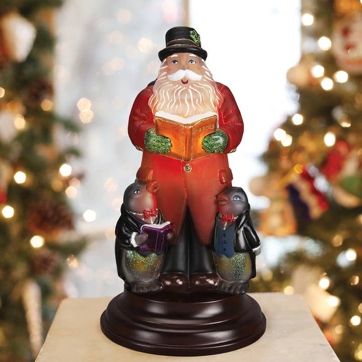 Caroling Santa Night Light for wholesale by Old World Christmas