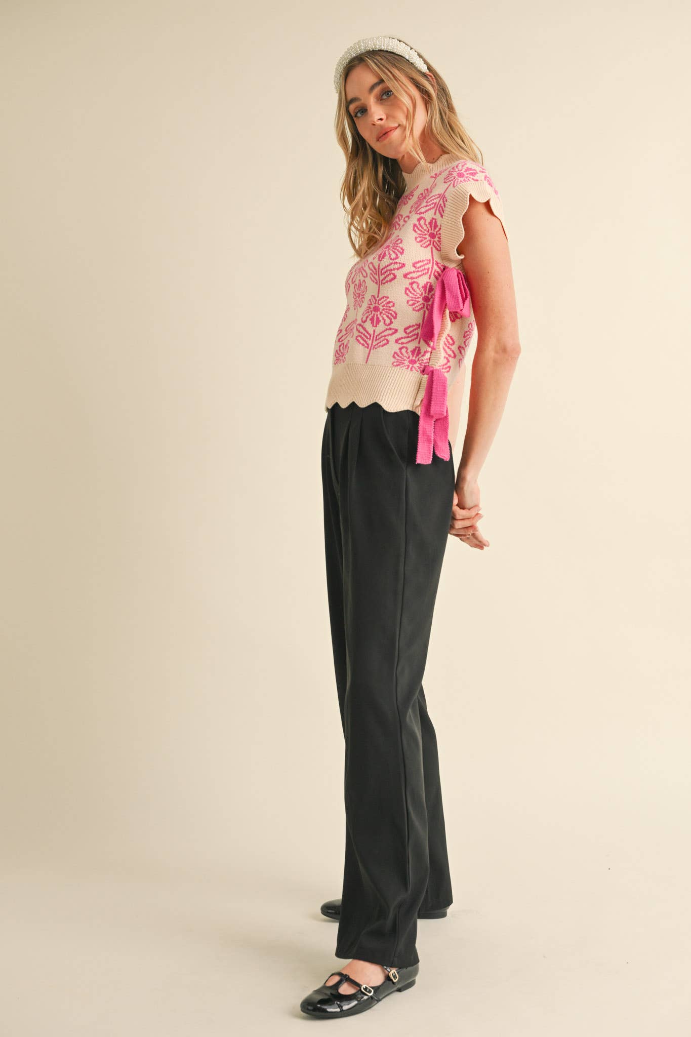 &MERCI – wholesale Tröjväst – Dam – MOCKNECK BLOMMIG TRÖJVÄST MSW1074387