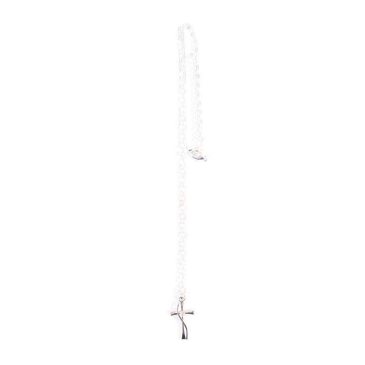 Swanson Christian Products - Wholesale Pendant/Charm Necklace - Necklace Cross W/Cz Sterling Silver 18"