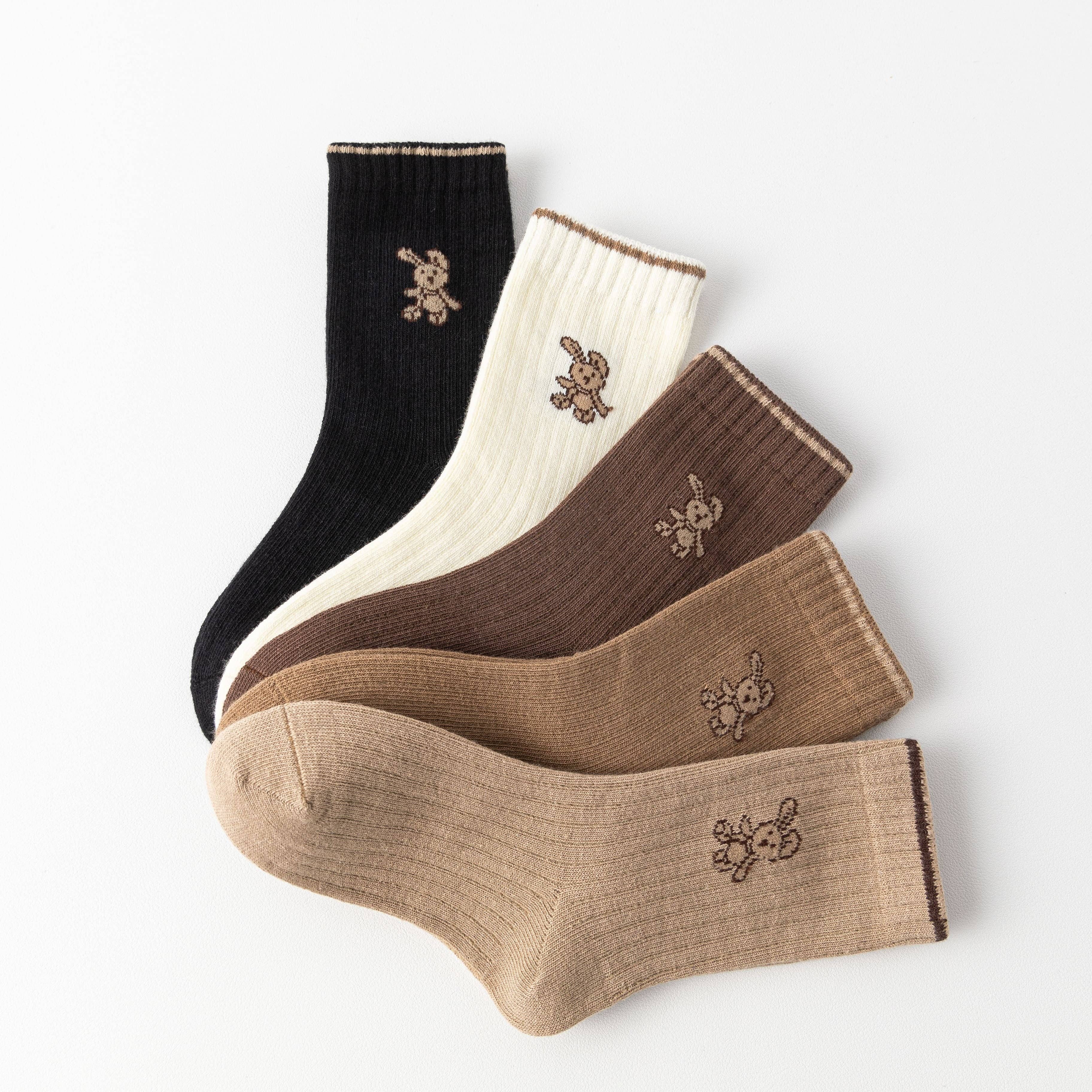 multicoloured Set of 5 Rabbit Socks I Baby and Child for wholesale on Faire1