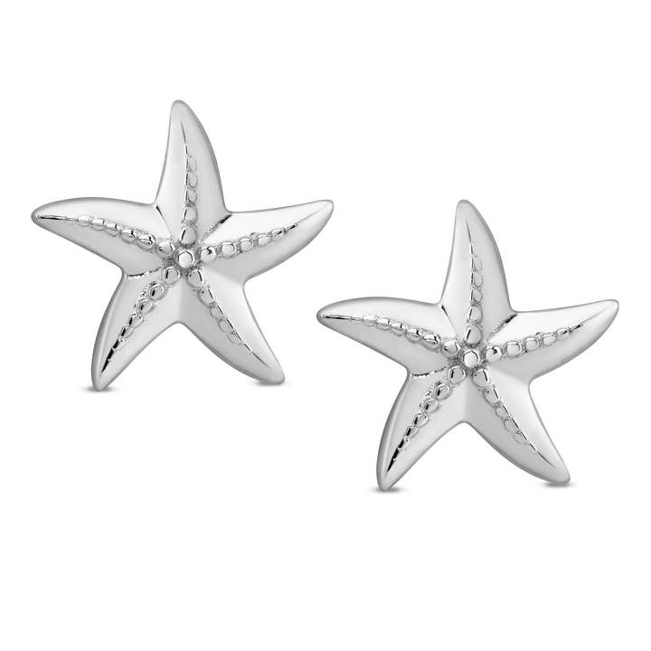 Star Fish Stud Earrings In Sterling Silver for wholesale by Lily Nily