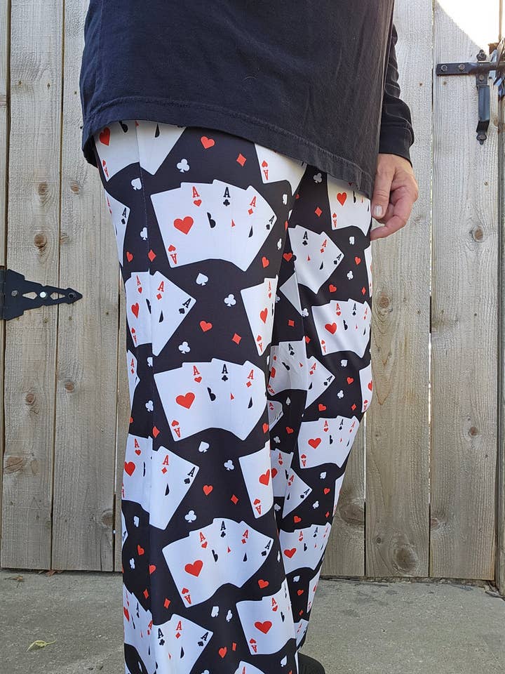 White Vegas Casino Gambling Flare Pants for wholesale on Faire6