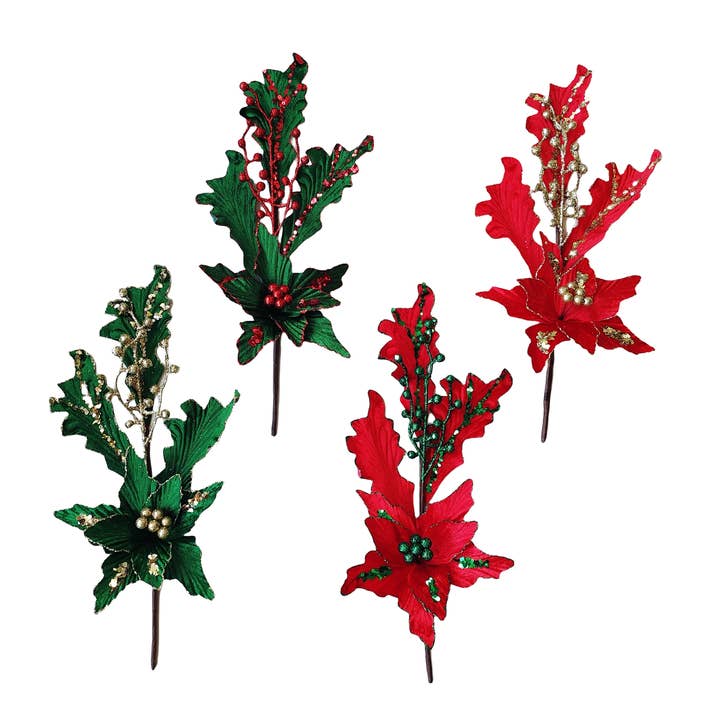 PICK ALTO DI STELLA DI NATALE IN VELLUTO CON PAILLETTES IN PDQ per la vendita all'ingrosso da parte di Country Silk