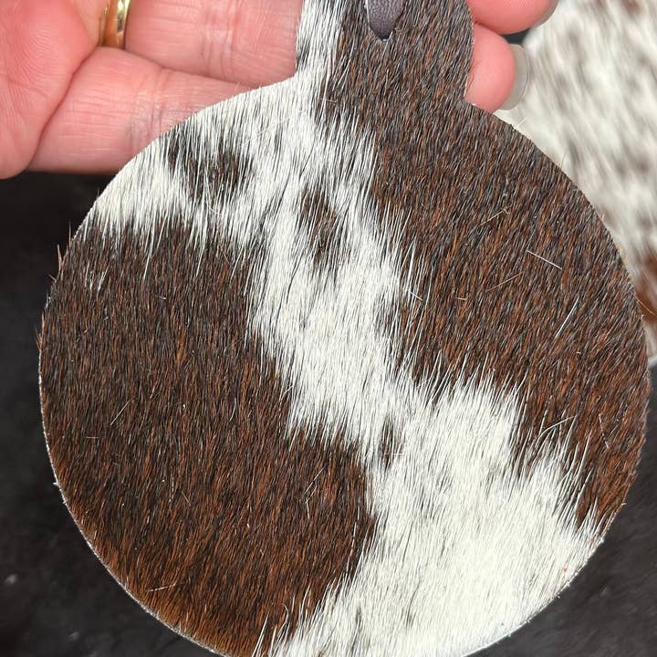 Cowhide Texas Store Inc - Wholesale Ornament - Rustic Cowhide Handcrafted Western Double-Sided Ornaments12