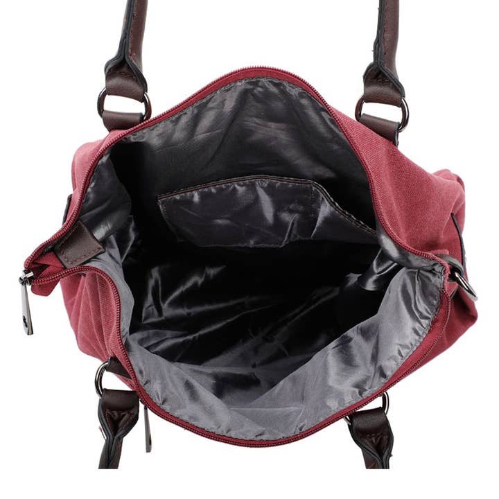 Ellas Trading – wholesale Shoulder bag – women's – Sparkling Glitter Star Canvas Expandable Shoulder Tote2