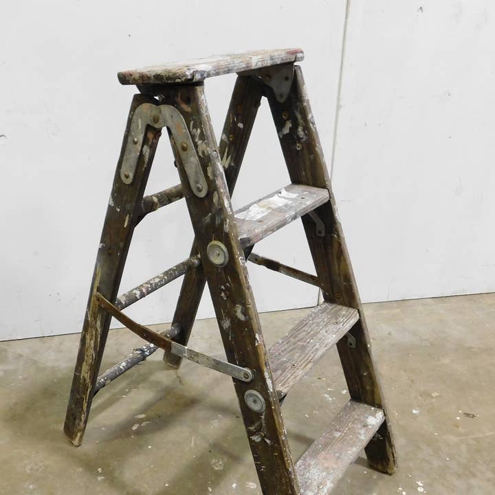 Vintage Holzleiter-#7-Tolle Ausstellung-17x30Tx37H Zoll für den Großhandel von My Amigos Imports