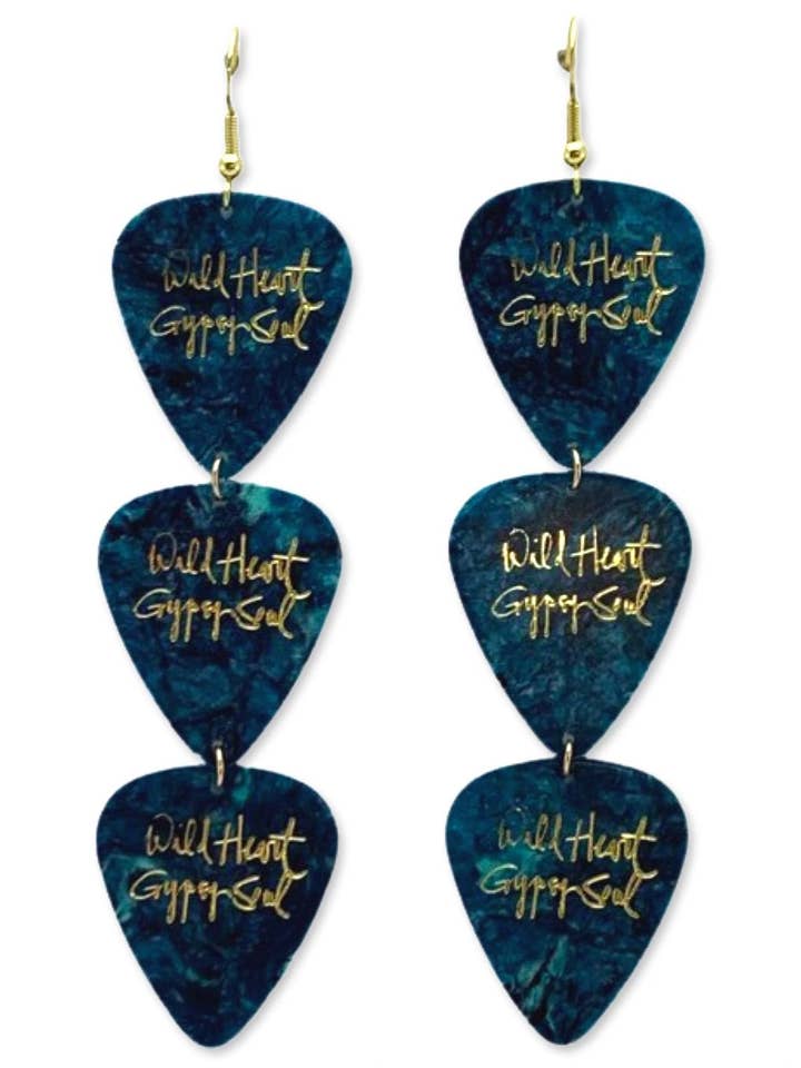 Orecchini tripli Wild Heart Gypsy Soul in oro turchese per la vendita all'ingrosso da parte di Groupie Love