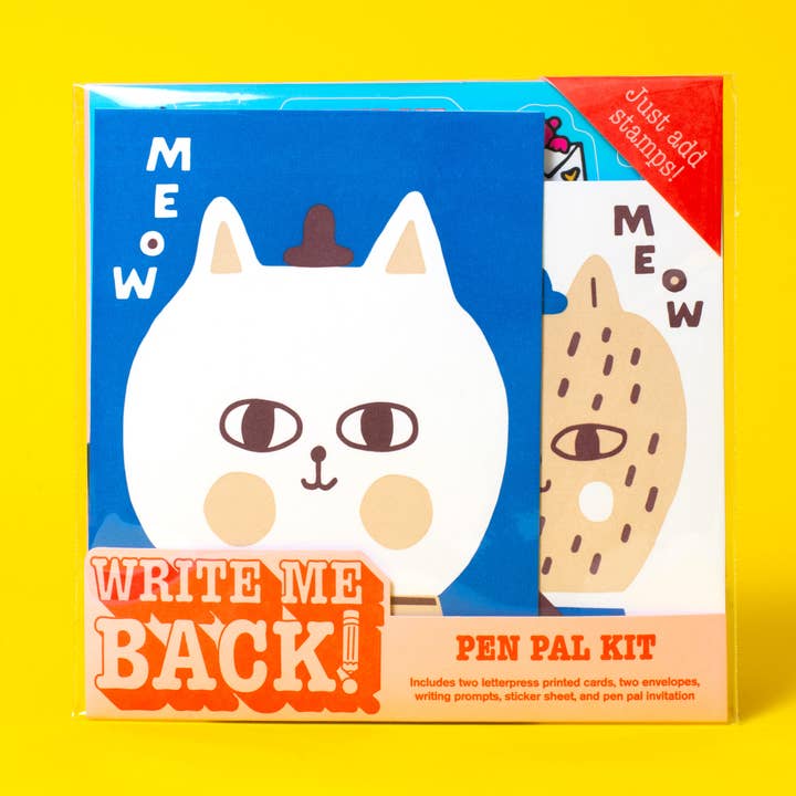 Egg Press Manufacturing - Wholesale Stationery/Notecard Set - Cats Meow Letter Writing Write Me Back Pen Pal Kit0