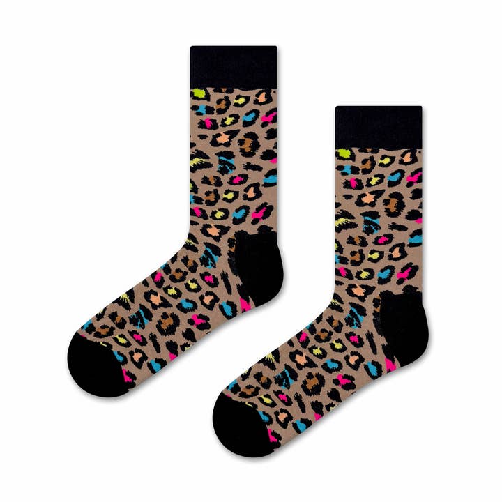 Multicolor leopard socks 🐆✨ for wholesale by Marc JoJo